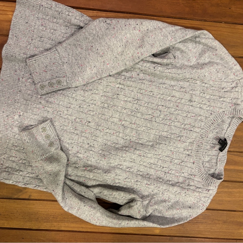 Gray Cable Knit Men's Sweater